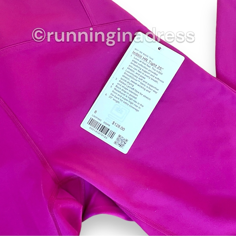 NWT Lululemon InStill HR Tight 25" In Color Magenta Purple Size 8 - Picture 10 of 14